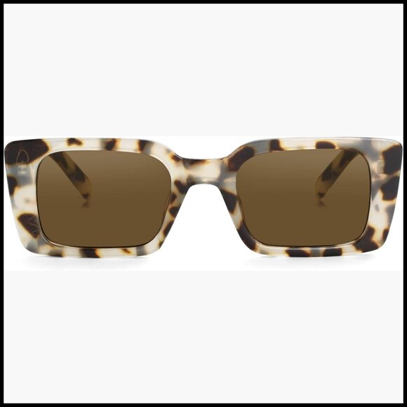 Plastic Frame Vintage Rectangle Sunglasses with UV400 Polarized Lenses main image 6